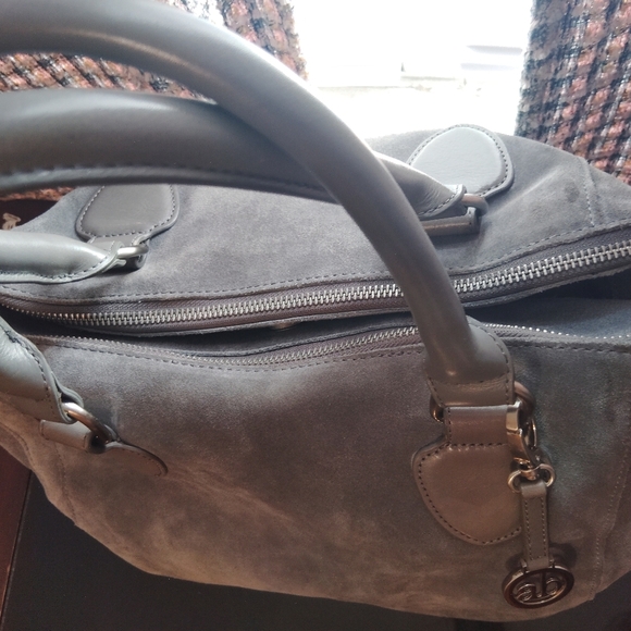 Audrey Brooke Suede Leather Bag Purse - Picture 11 of 16